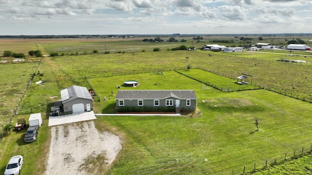 bird's eye view with a rural view