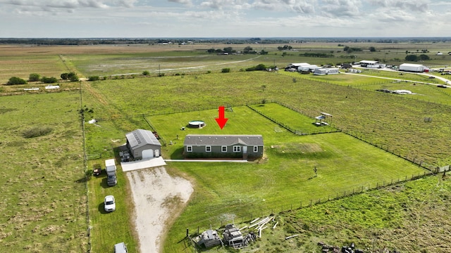 aerial view featuring a rural view