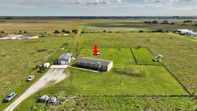 drone / aerial view featuring a rural view