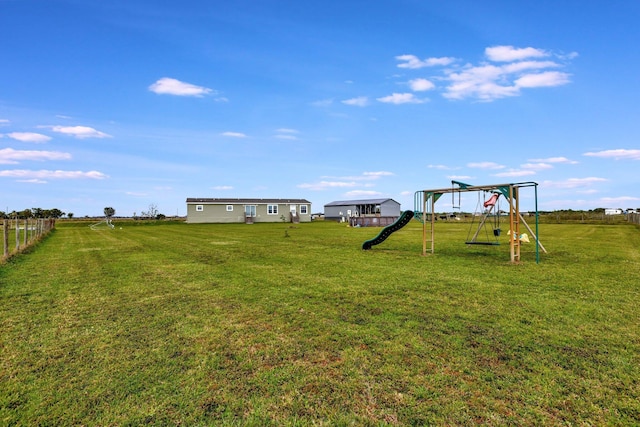 view of yard featuring a playground