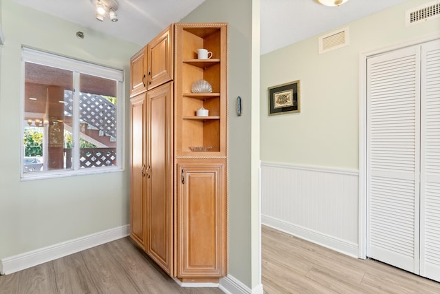 interior space featuring light wood-type flooring