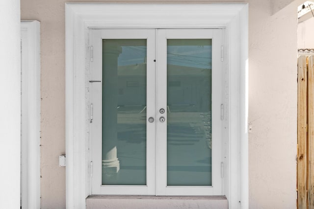 view of exterior entry with french doors