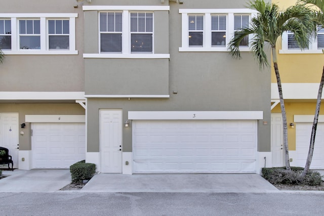 view of property with a garage