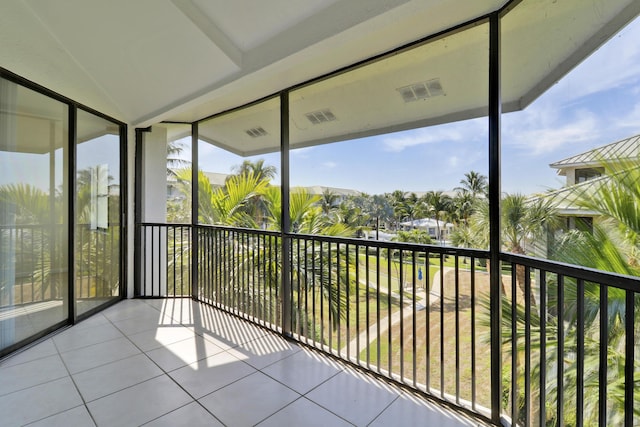 view of unfurnished sunroom