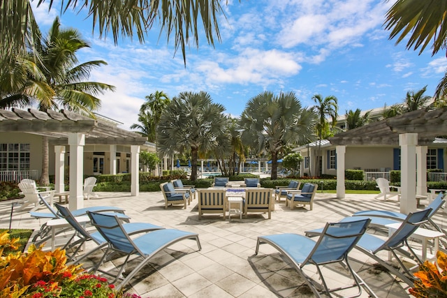 view of patio / terrace featuring a pergola