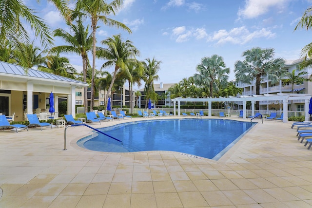 view of pool featuring a patio area