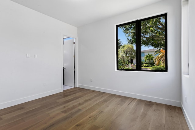 empty room featuring hardwood / wood-style flooring and plenty of natural light