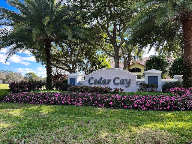 view of community sign