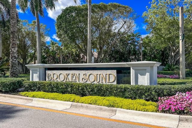 view of community sign