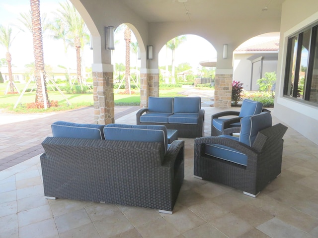 view of patio / terrace with an outdoor living space