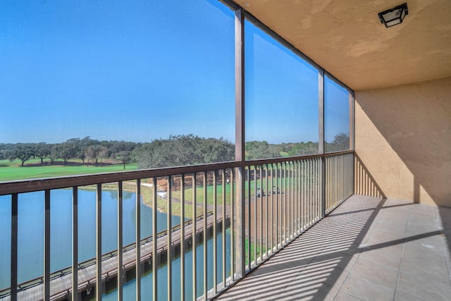 balcony with a water view