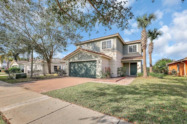 view of front facade featuring a front yard