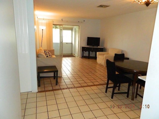 view of tiled living room