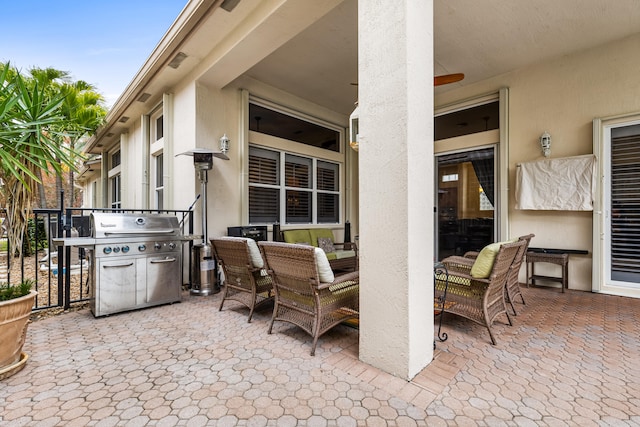 view of patio with grilling area