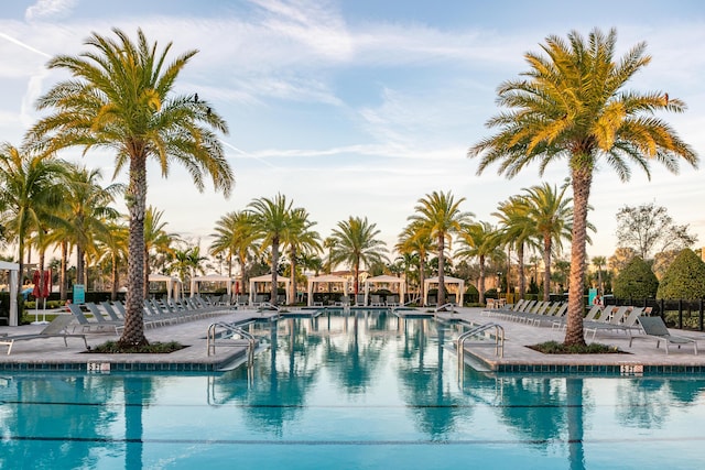 view of pool with a patio area