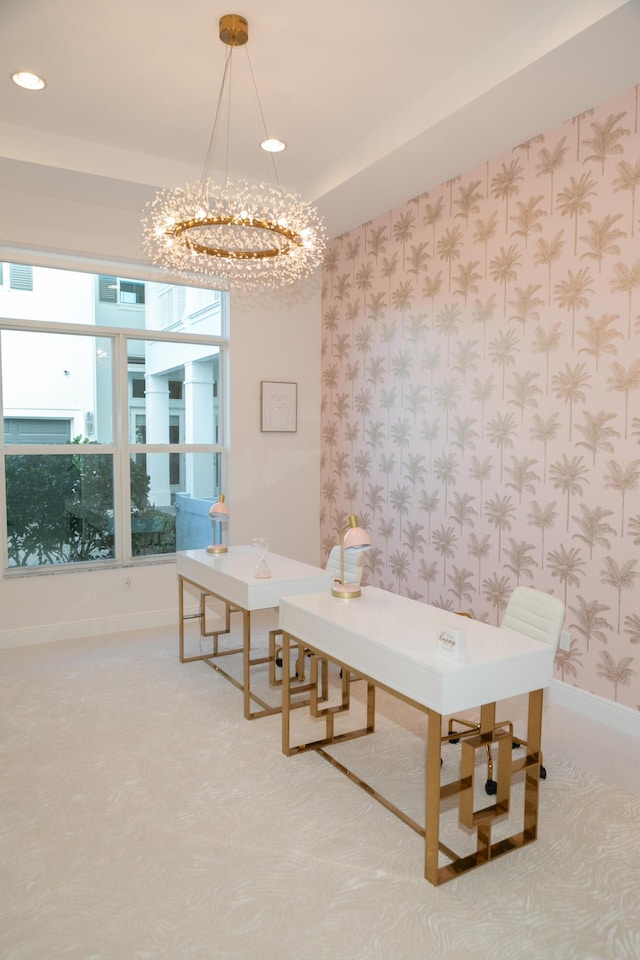 dining room featuring an inviting chandelier