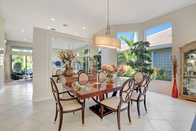 view of tiled dining room