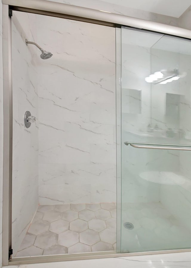 bathroom featuring walk in shower