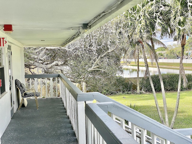 balcony with a water view