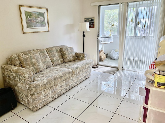 view of tiled living room