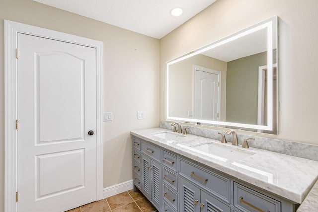 bathroom featuring tile patterned floors and vanity