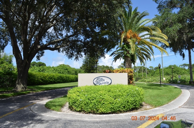 view of community sign