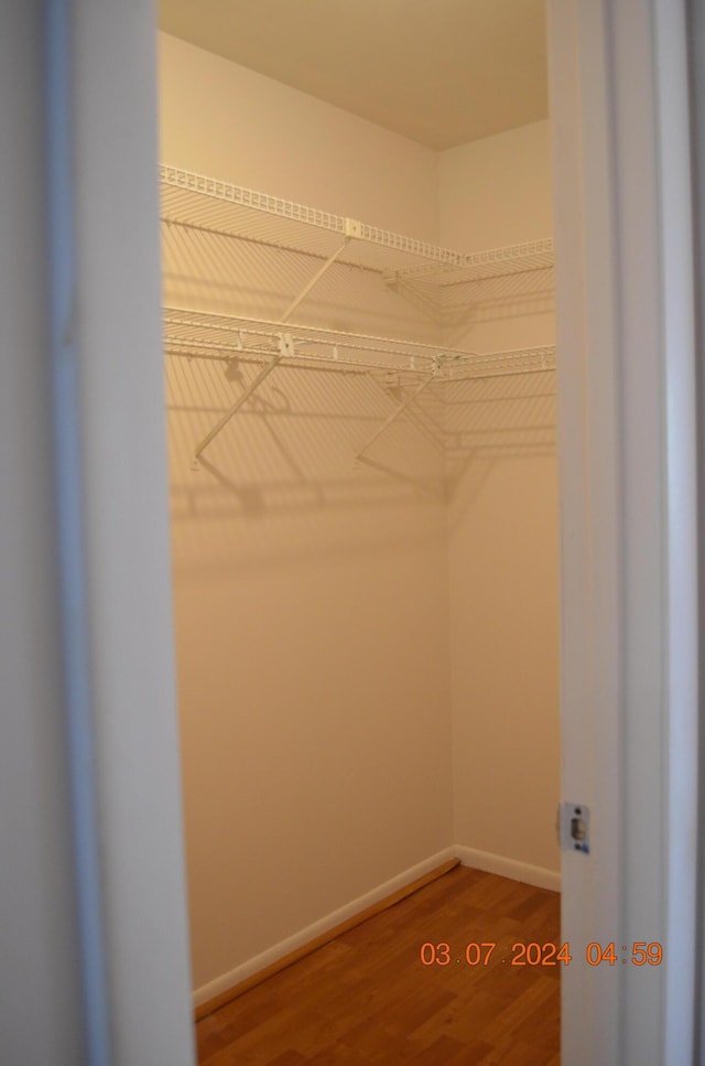 spacious closet featuring hardwood / wood-style floors