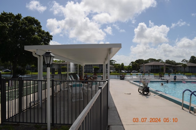 view of pool featuring a patio area