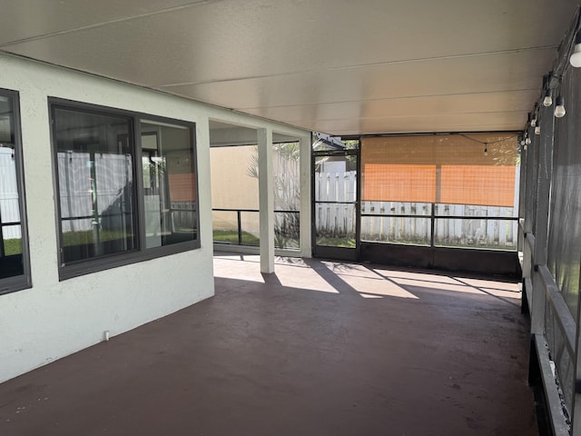 view of unfurnished sunroom