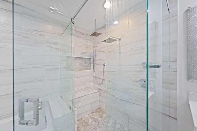 bathroom with walk in shower