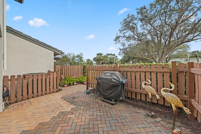 view of patio / terrace with a grill