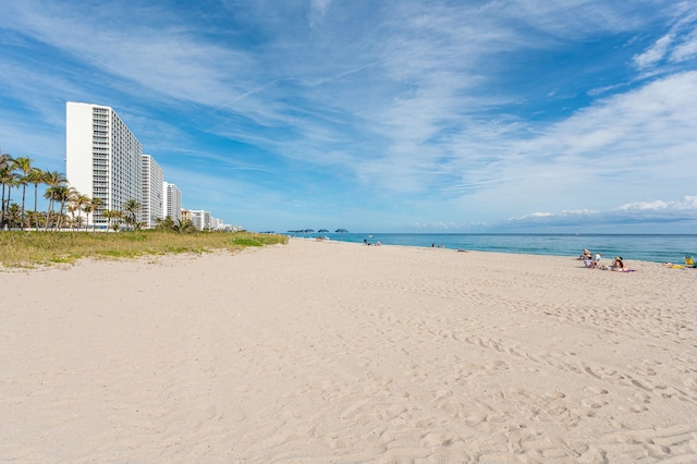 property view of water with a beach view