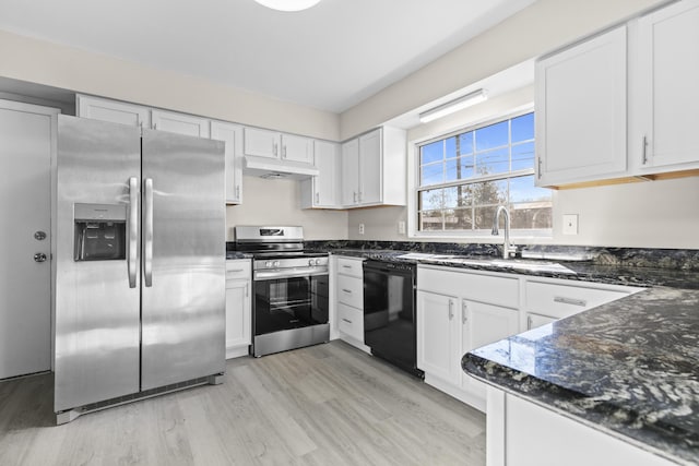 kitchen with white cabinetry, sink, and appliances with stainless steel finishes