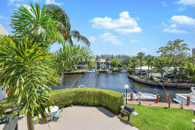 water view featuring a boat dock