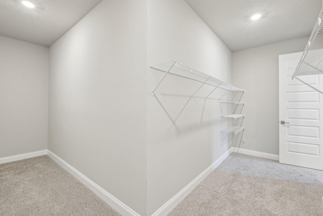 spacious closet featuring carpet floors