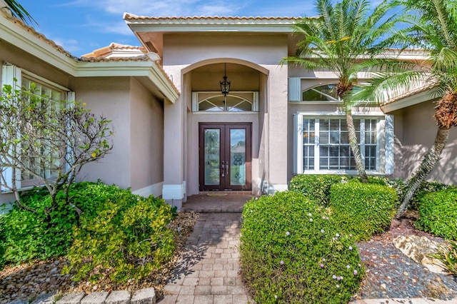 view of exterior entry with french doors