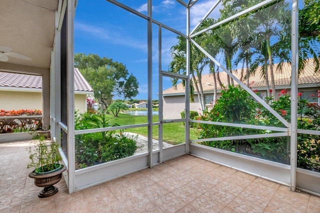 view of unfurnished sunroom