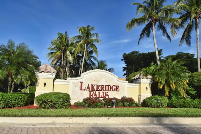 view of community sign