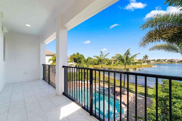 balcony with a water view