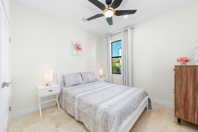 bedroom with ceiling fan