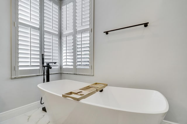 bathroom featuring a washtub