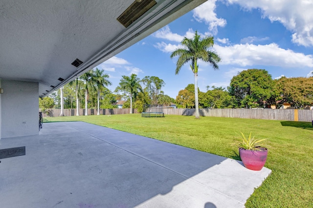 view of patio with a trampoline