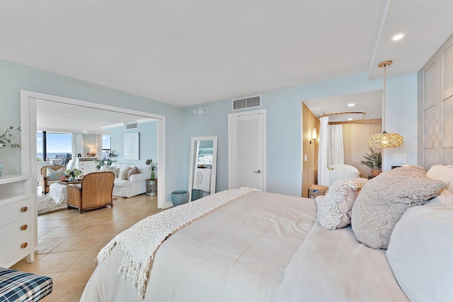 view of tiled bedroom