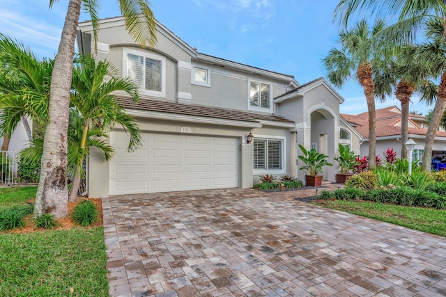 view of front of home with a garage