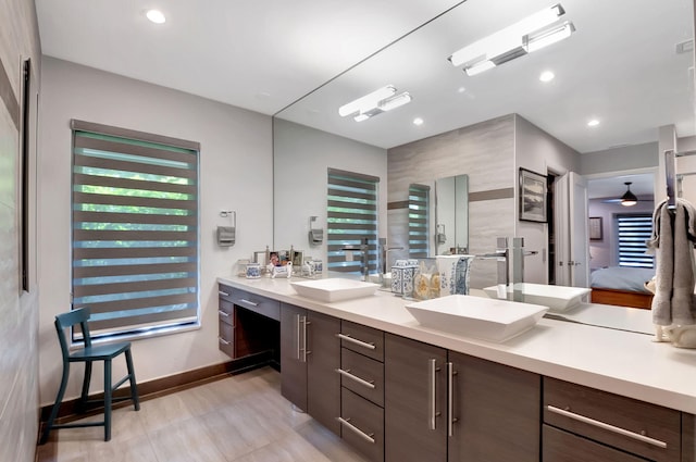 bathroom featuring plenty of natural light and vanity