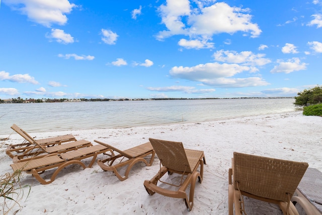 water view featuring a beach view