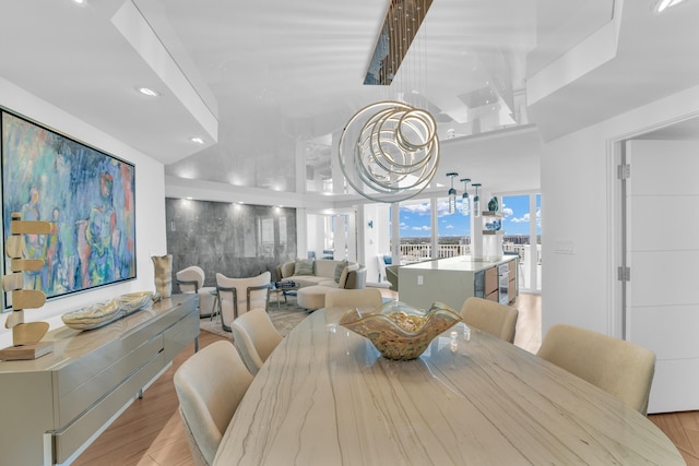 dining area featuring light hardwood / wood-style floors