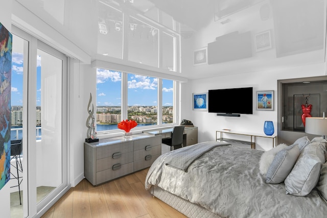 bedroom featuring light hardwood / wood-style flooring