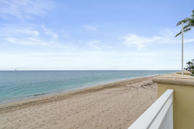 view of water feature featuring a beach view