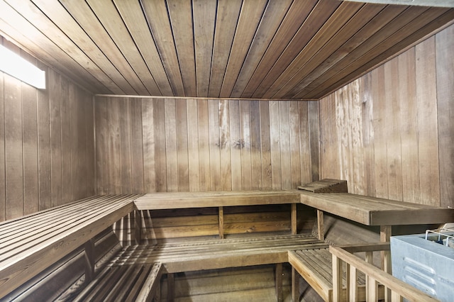 view of sauna